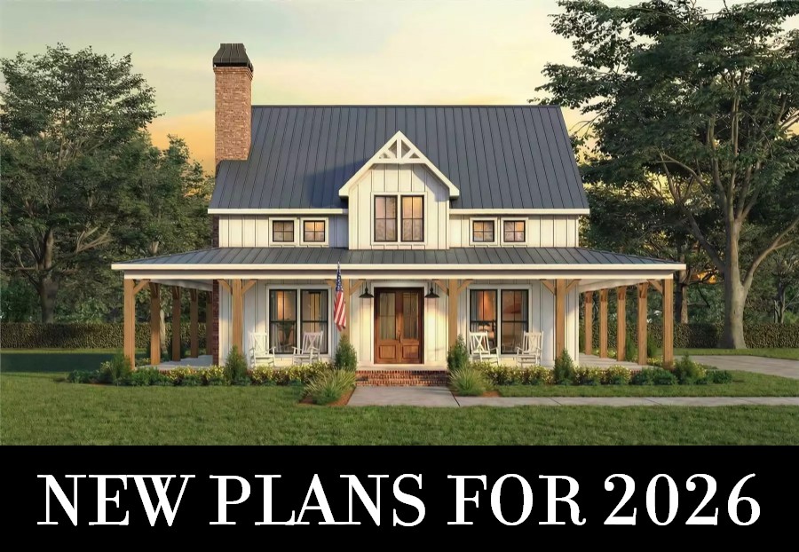 A 2-Story Farmhouse with a Nearly Square Shape, a Full Wraparound Porch, 4 Beds, and a Rear Garage