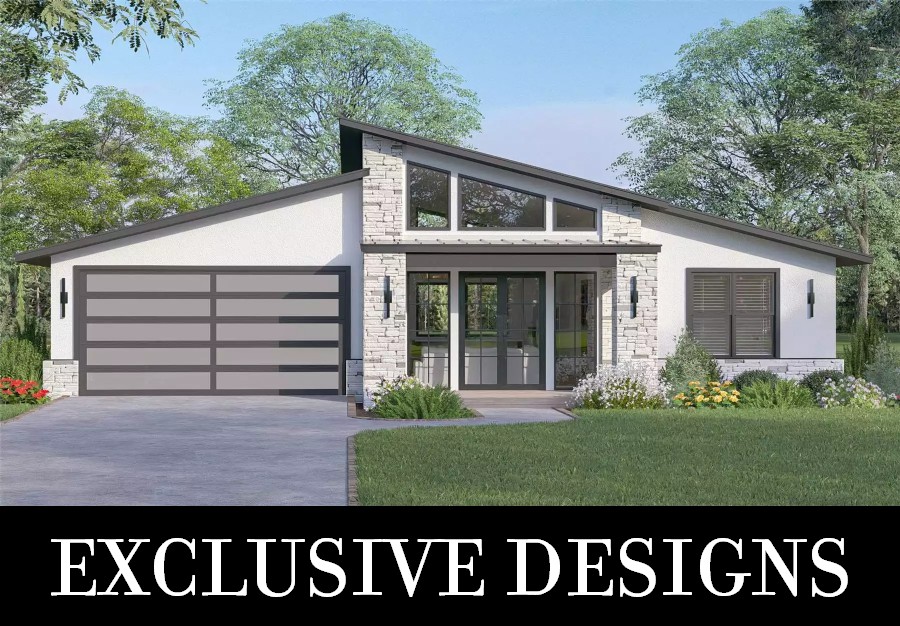 A Sleek Modern Ranch with Totally Open Living Beneath a Vaulted Ceiling and 4 Split Bedrooms