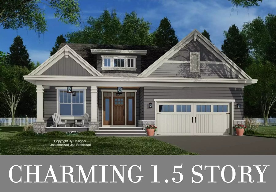 A 1.5-Story Home with Open Living, Split Beds, an Office/Guest Room, and a Builder-Friendly Shape
