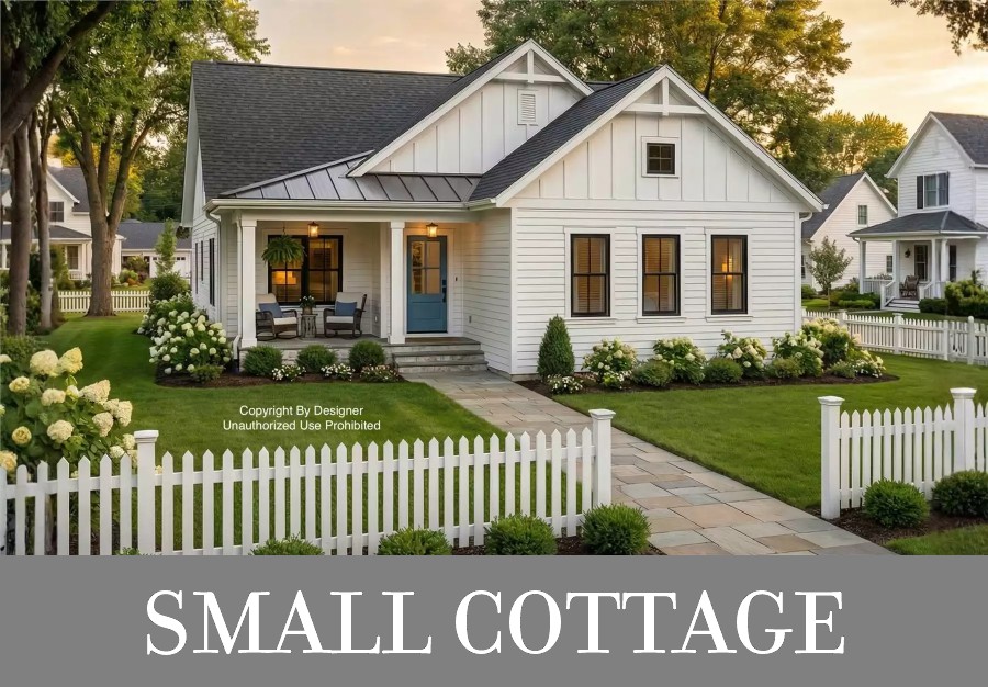 A Country-Style Cottage with 3 Bedrooms, Open Living, and Porches in Front and Back