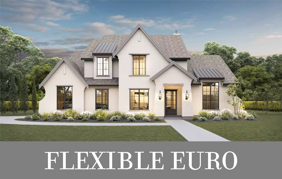 A European 2-Story with 3,402 Square Feet, 4 Beds, 2.5 Baths, a Study, a Loft, and Flexible Living