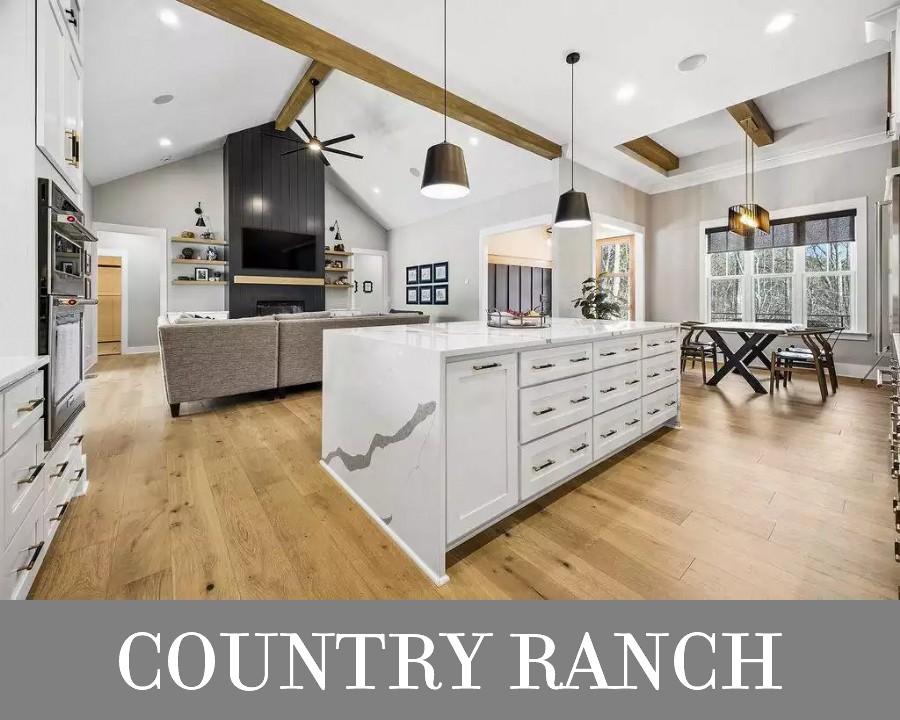 A Country Ranch with 2,400 Square Feet, 4 Bedrooms, 3.5 Bathrooms, and Open Common Areas