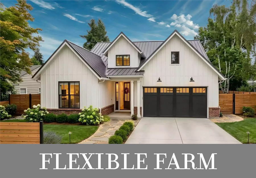 A Modern Farmhouse Ranch with 2 Bedrooms, Open Living, and a Small Office