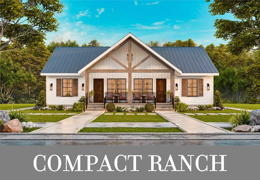 A Cute Ranch Duplex with 848-Square-Foot Units Each with 2 Bedrooms and 2 Baths