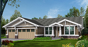 A Plan with Three Grouped Bedrooms, Formal Living, Den, and Open Family Room