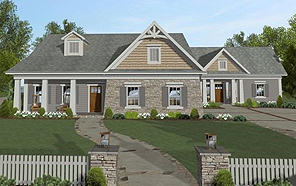 An Efficient, 1,671-sq.-ft. Craftsman Family Plan with Separate Small Apartment for Guests