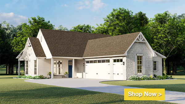 This Cute Design is Compact and Affordable, with Open Concept Living and a Garage Shop