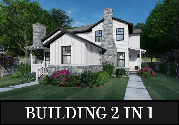This Deceptive Duplex Plan Has Three Bedrooms per Unit and Looks Like a Single Family Home!