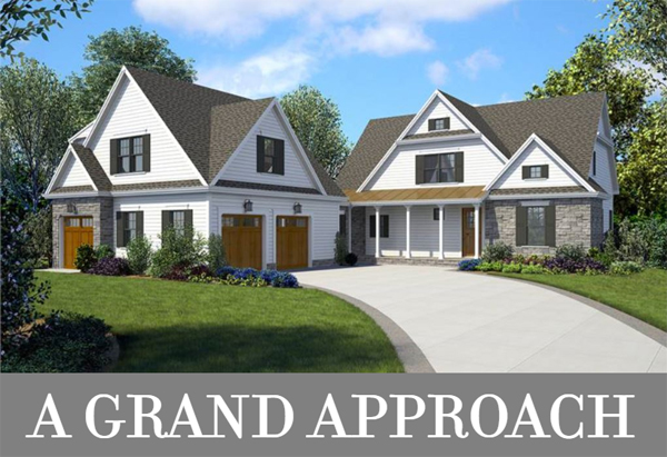 A Large Farmhouse with Bedroom Suites for Everybody and a Front Side-Entry Garage for Grand Style