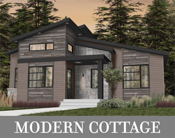 This Striking Modern Cottage Offers 2 Sizable Bedrooms and a 5-Piece Hall Bath
