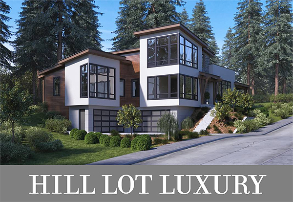 A Dramatic Contemporary Design with Two Stories over Two Drive-Under Garages, Made for a Hill Lot