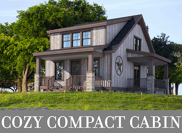 A Compact Two-Story, Three-Bedroom Bungalow-Style Cabin Suitable for a Narrow Lot