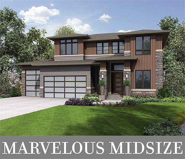 A Two-Story Modern Design with Three Bedrooms, a Voluminous Great Room, and Boat Parking
