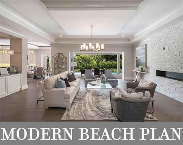 A 4,806-Square-Foot Modern Beach House with Four Bedroom Suites and Outdoor Living on Two Stories
