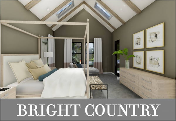 The Bright Master Suite in a Midsize Country Ranch Boasting Gorgeous Ceilings