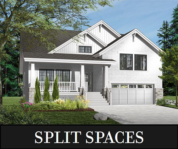 A Midsize Split-Level with Open Living and the Master on the Main Level and 2 Bedrooms over Garage