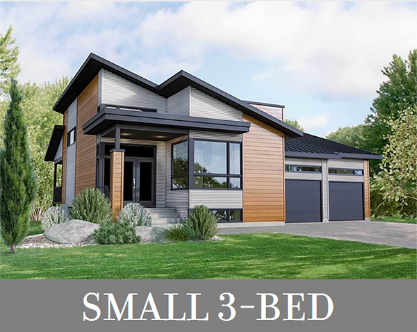 A Small One-Story Modern Home with Sharp Shed Rooflines