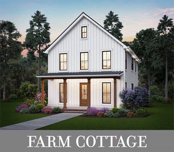 A 27' 6"-Wide, Two-Story Farmhouse with a Rectangular Footprint