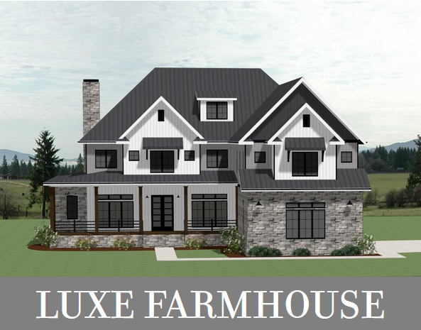 A Luxury Two-Story Farmhouse with Bedroom Suites, Loft Space, and Porches in Front and Back
