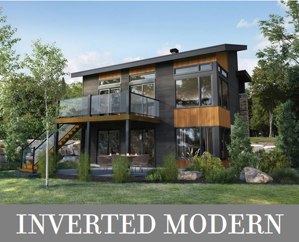A Small, Inverted Modern Vacation Home with 3 Split Bedrooms and Tons of Large Windows