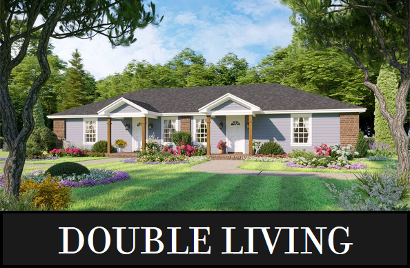 A One-Story Duplex with Mirror-Image Units, Each with an Open Floor Plan, 2 Bedrooms, & 2 Bathrooms