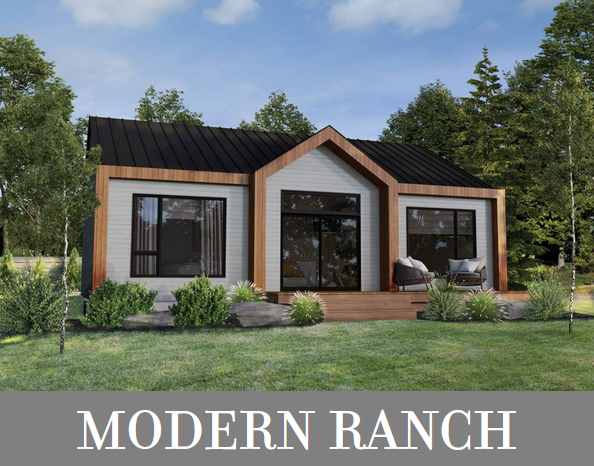 A Two-Bedroom Contemporary Ranch with a Symmetrical Exterior and Wide Open Living