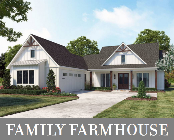A One-Story Country Home with 4 Split Bedrooms and a Front Side-Entry Garage