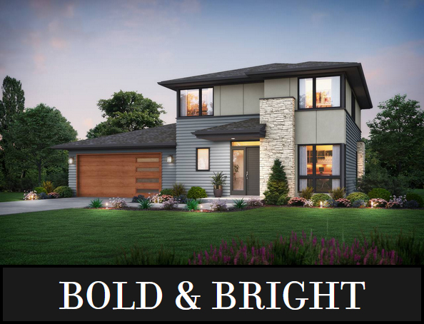 A Simple Two-Story Contemporary Home with 3 Bedrooms and a Front-Entry Garage on the Side