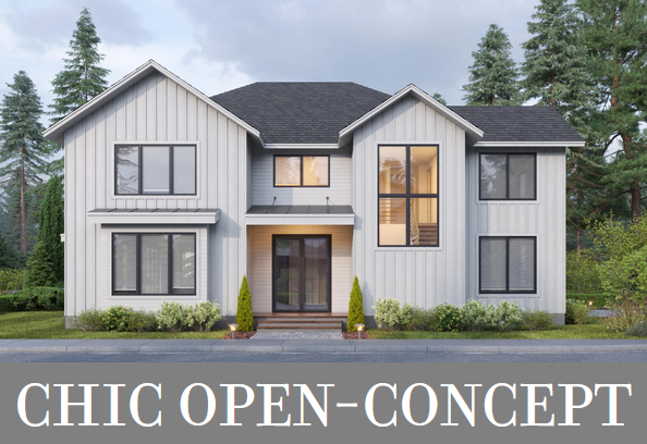 A Large Transitional Home with Open Living, Upstairs Bedrooms, and a Side-Entry Garage