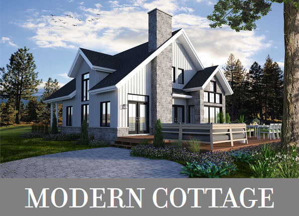 A Small, Two-Story Modern Cottage with Three Split Bedrooms