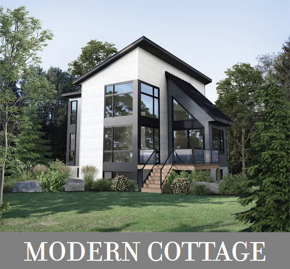 A Small Modern Cottage with Four Bedrooms on Two Stories