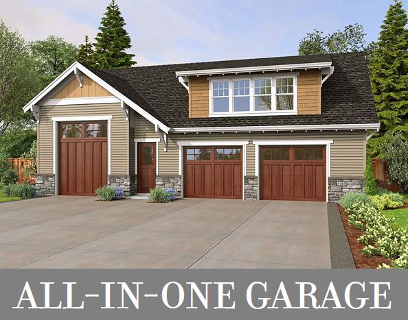 A Craftsman Two-Car Plus RV Garage with a Two-Bedroom ADU Apartment Upstairs