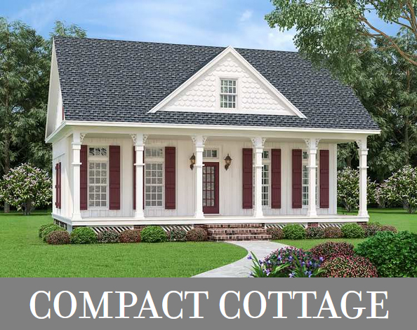 A Small Southern Cottage with Two Bedrooms and Classical Exterior Style