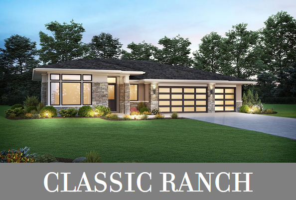 A Modern Ranch with 3 Grouped Bedrooms, a Large Kitchen, an Office, and Garage Parking for 3