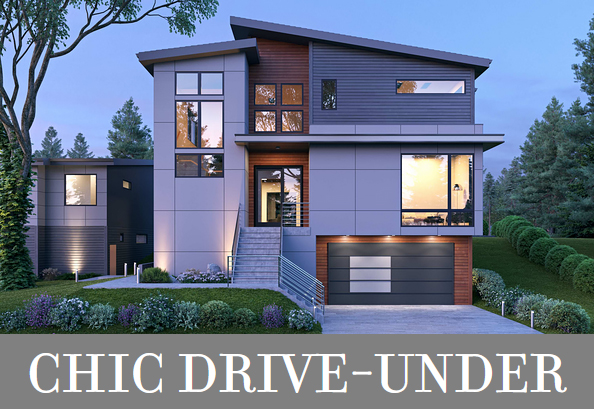 A Drive-Under Luxury Contemporary Design with Square Footage on Three Levels