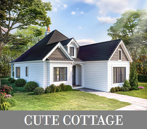 A 1,371-Square-Foot Cottage with Two Bedrooms Plus an Office for a Narrow Lot