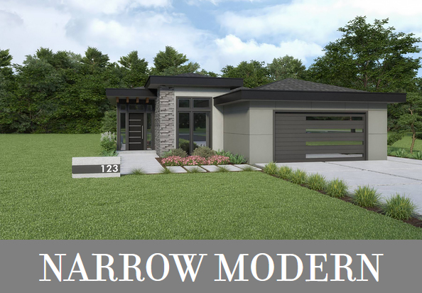 A Narrow Modern Ranch with Three Bedrooms, Three Bathrooms, and Bright Open Living