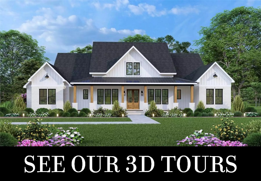 A Spacious Southern Ranch with Exterior Symmetry, Four Bedrooms, an Office, and Vaulted Ceilings