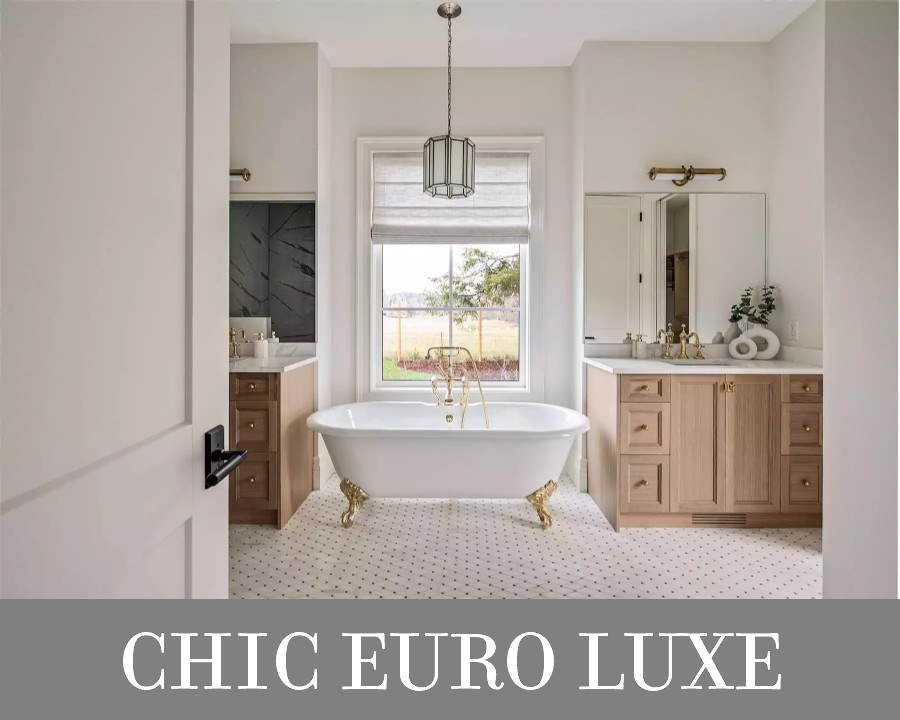 The Five-Piece Master Bath in a Spacious Transitional European Home