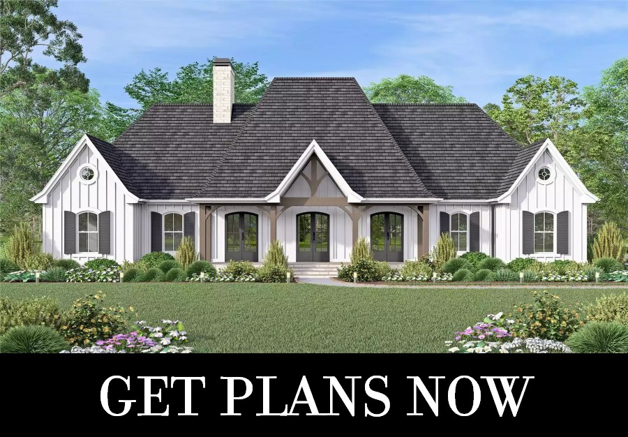 A French Country Ranch with an Open Concept Interior and Split Bedrooms