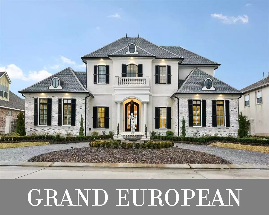 A Grand Luxury European Home with Formal and Informal Spaces and Bedrooms Split on Two Stories