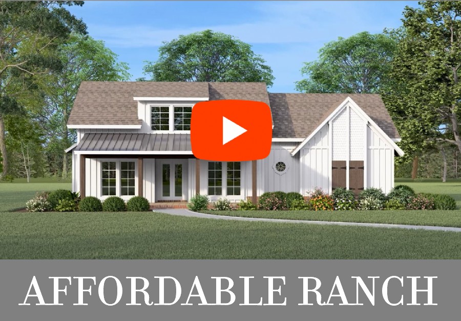 An Affordable Three-Bedroom Ranch with Open Living and an Optional Detached Garage