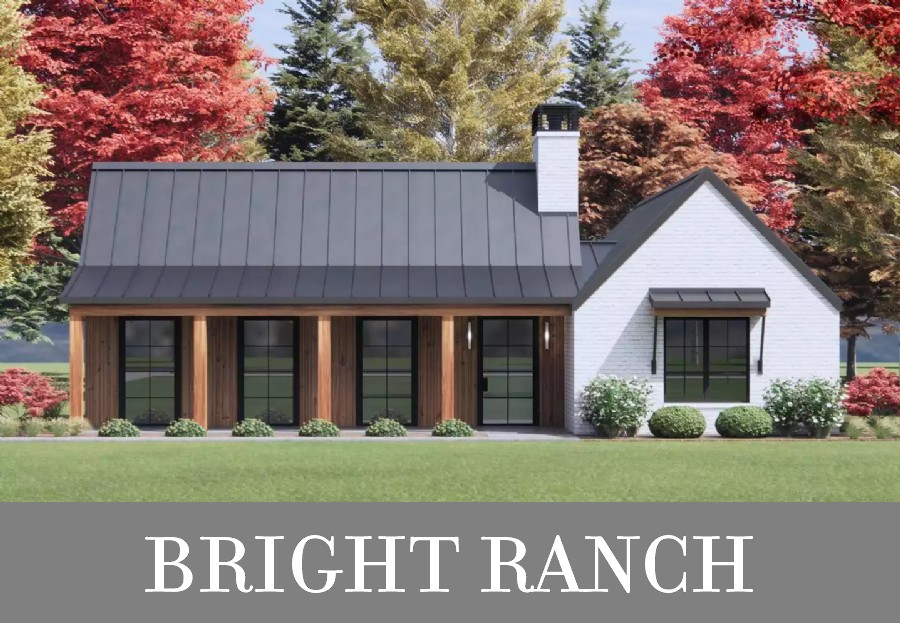 A Bright Modern Ranch with Three Split Bedrooms and an Open Great Room Flooded with Light