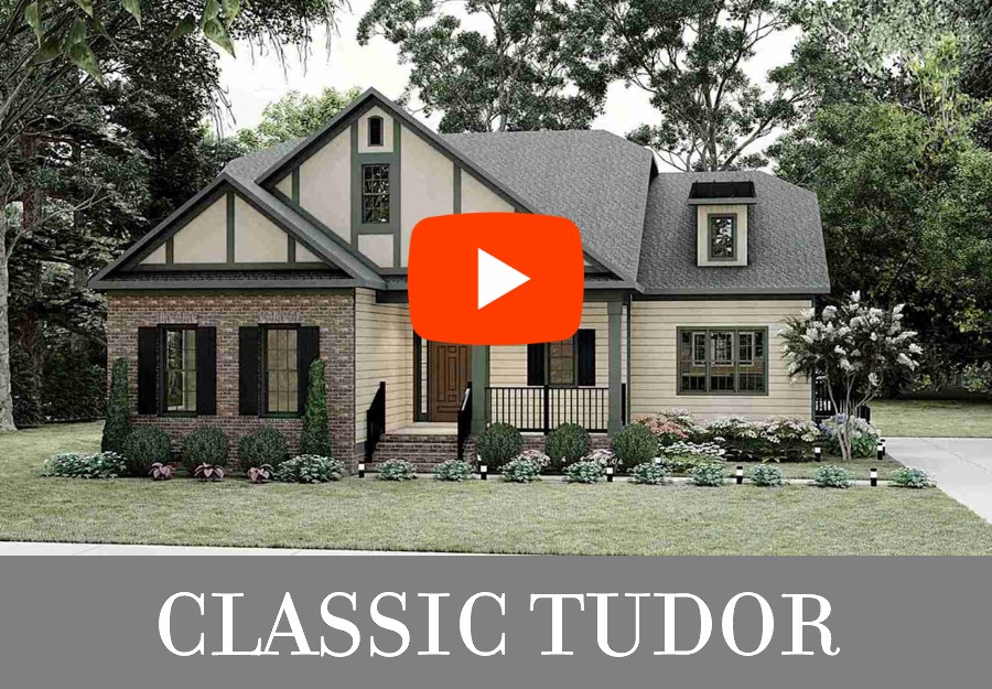 A Tudor Ranch with Three Split Bedrooms, Formal Dining, a Study, and Open Vaulted Living