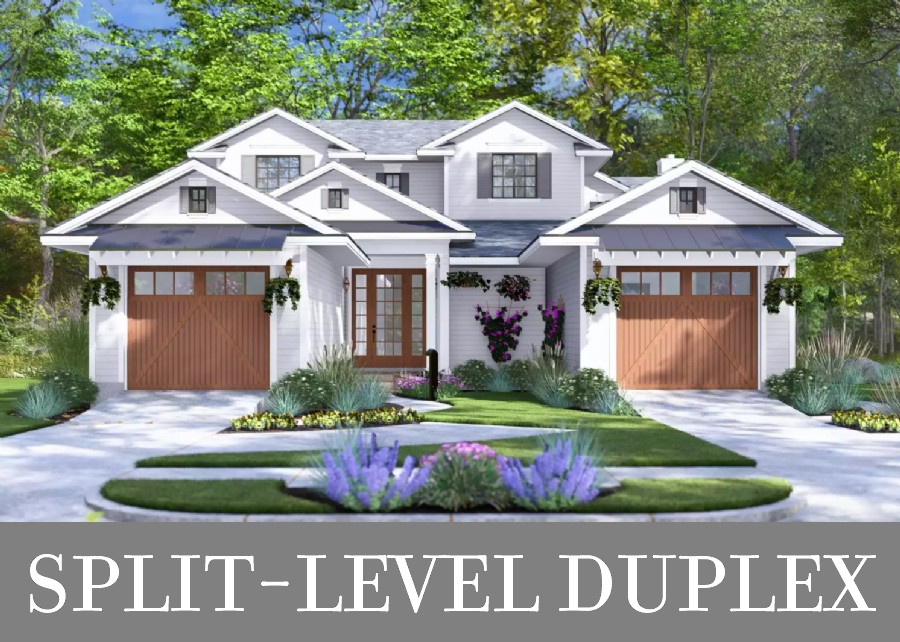 A Duplex with Entries on Two Sides and a Unique Split-Level Design Inside