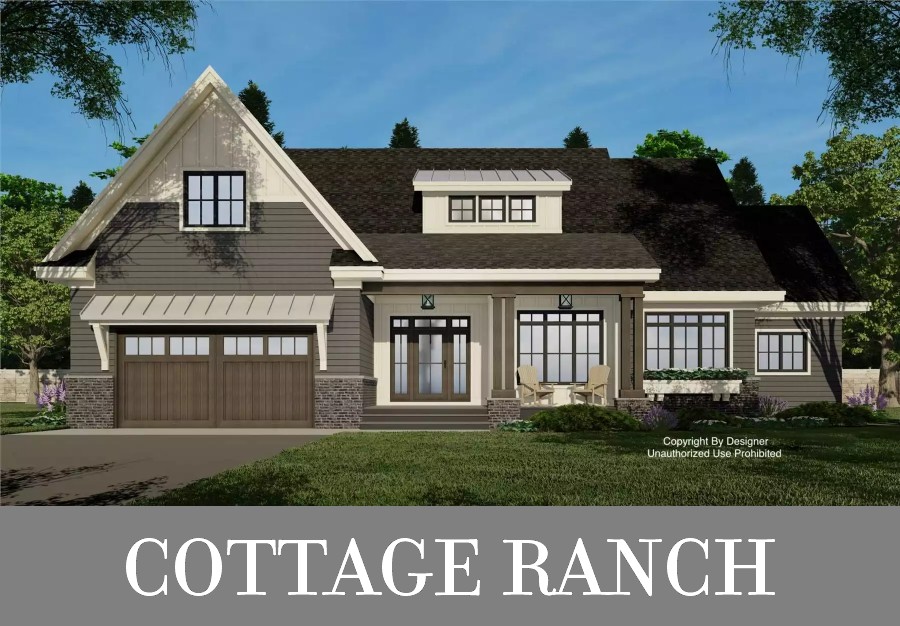 A Cottage with Open Living on One Side and Three Bedrooms on the Other