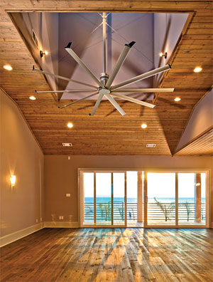 Oversized ceiling fan for large residential homes