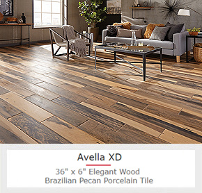 A Beautiful, High-Contrast Wood-Look Tile Flooring for Drama Without Chopping an Exotic Tree!