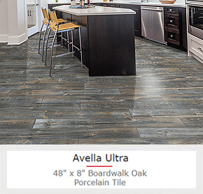 Tile Flooring with Aged Gray Wood Looks--It Looks Reclaimed but It's Brand-New!