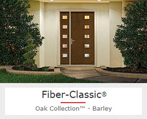 A Natural Tone That Shows Off the Authentic Grain Pattern of This Fiberglass Door